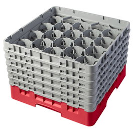 CAMBRO Cesta de lavado 20 comp. 6 alturas Rojo