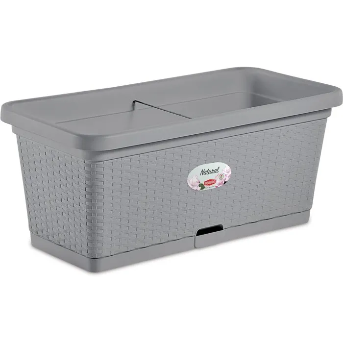 Stefanplast STE8003507753662 Jardinera Natural 66 L - 80x40x34h cm - Gris Piedra