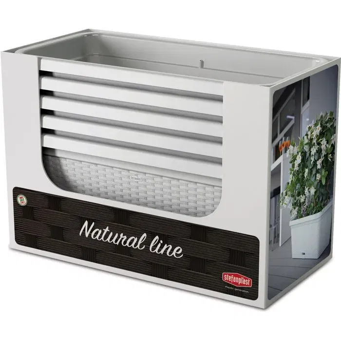Stefanplast STE8003507753662 Jardinera Natural 66 L - 80x40x34h cm - Gris Piedra