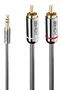 Lindy Cable de Audio Cromo Line 3,5 mm a 2 x RCA, 1 m, Antracita