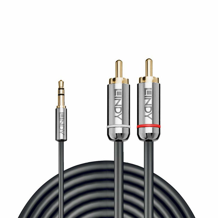 Lindy Cable de Audio Cromo Line 3,5 mm a 2 x RCA, 1 m, Antracita Lindy Cable de Audio Cromo Line 3,5 mm a 2 x RCA, 1 m, Antracita