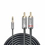 Lindy Cable de Audio Cromo Line 3,5 mm a 2 x RCA, 1 m, Antracita