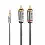 Lindy Cable de Audio Cromo Line 3,5 mm a 2 x RCA, 1 m, Antracita