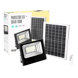 BX3 LIGHT Proyector LED Solar Exterior 120W IP65, Panel Solar 6V/15W y Batería 3.2V/8000mAh con Control Remoto y Sensor Crepuscular, Modelo BX3-SOLARFL-120W-01