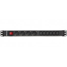 Salicru Regleta Rack 19 Pulgadas SPS 4F+6F PDU SCH+C13/C14 con 4 Schuko y 6 C13 con Interruptor