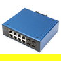 Digitus 8+4P Industrial Gigabit Ethernet PoE Switch, Conmutador No Administrado, 8 Puertos Gigabit PoE, 4 Puertos Fibra SFP/SFP+