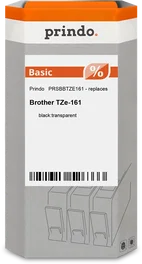 Prindo Cinta mecanográfica Negro sobre transparente PRSBBTZE161 Basic