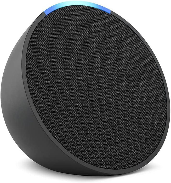 Amazon Echo Pop - Altavoz inteligente con Alexa, Inalámbrico, Color Antracita (Negro), 15W, Forma Semiesférica, Compatible con Android, iOS, Fire OS, Spotify y Deezer