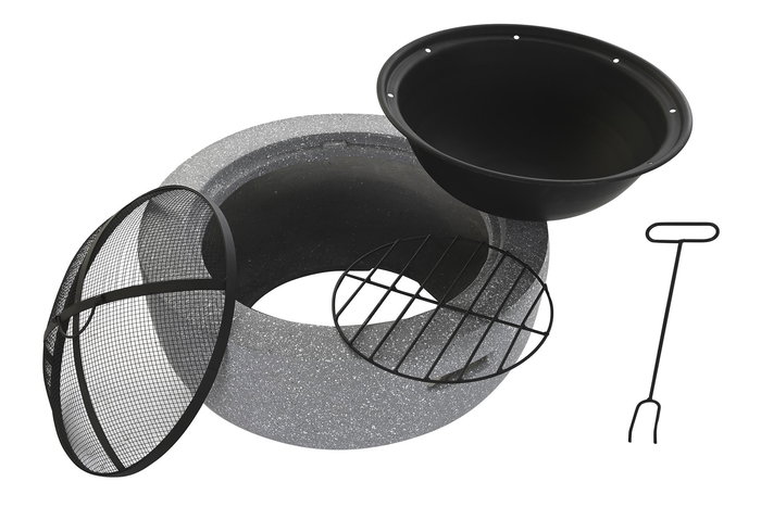 Brasero Moderno DKD Home Decor Gris Negro 60 x 33 x 60 cm