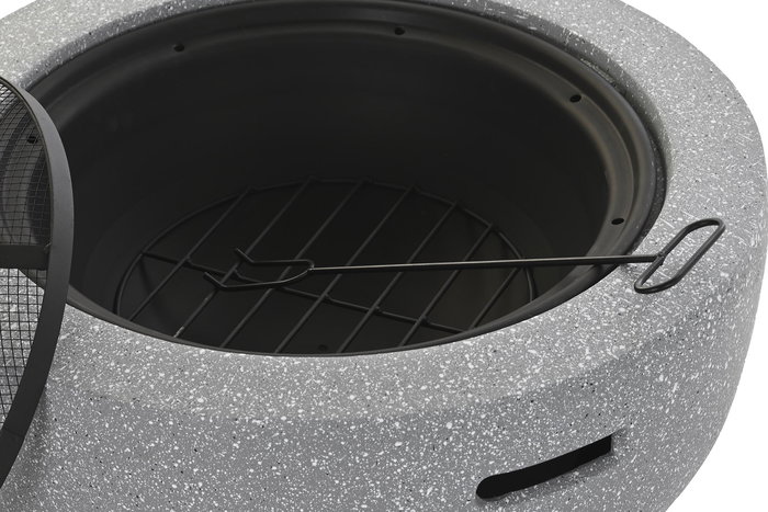 Brasero Moderno DKD Home Decor Gris Negro 60 x 33 x 60 cm