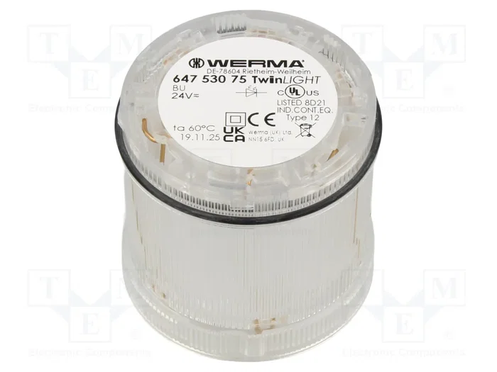 WERMA KombiSIGN 72 Señalizador Luminoso Azul LED 24VDC WERMA KombiSIGN 72 Señalizador Luminoso Azul LED 24VDC