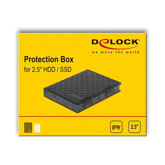 DeLOCK Caja de protección para 2.5 pulg. HDD/SSD Gris DeLOCK Caja de protección para 2.5 pulg. HDD/SSD Gris