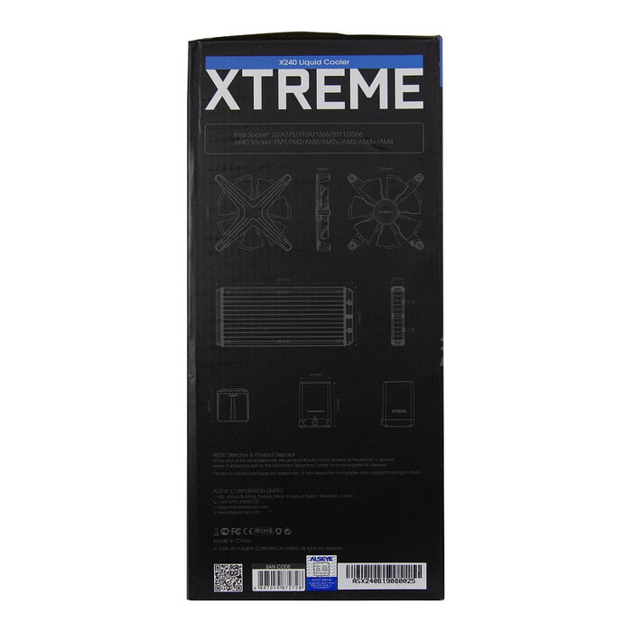 INTERTEC K Wasser Inter-Tech ALSEYE X240, TDP 280W, Compatible con 115x 1200 AMx FMx