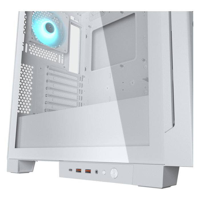 Cougar CGR-5YA2W-RGB Midi Tower PC Blanco ARGB con Ventana Lateral y Ventiladores para Iluminación de Caja