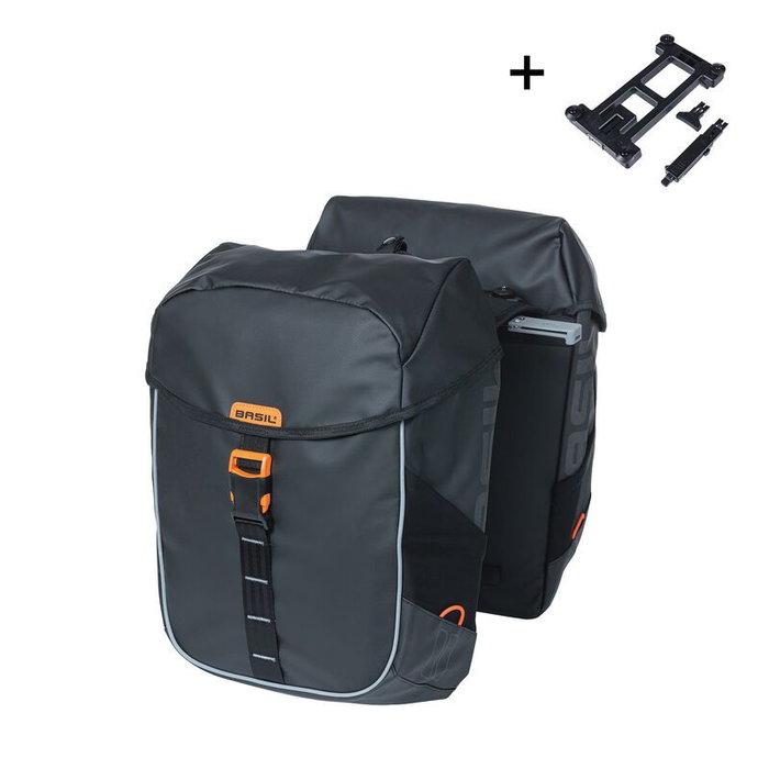 Basil Alforjas Dobles Miles Tarpaulin - Bolsas Impermeables 34L para Portaequipajes Trasero Basil Alforjas Dobles Miles Tarpaulin - Bolsas Impermeables 34L para Portaequipajes Trasero
