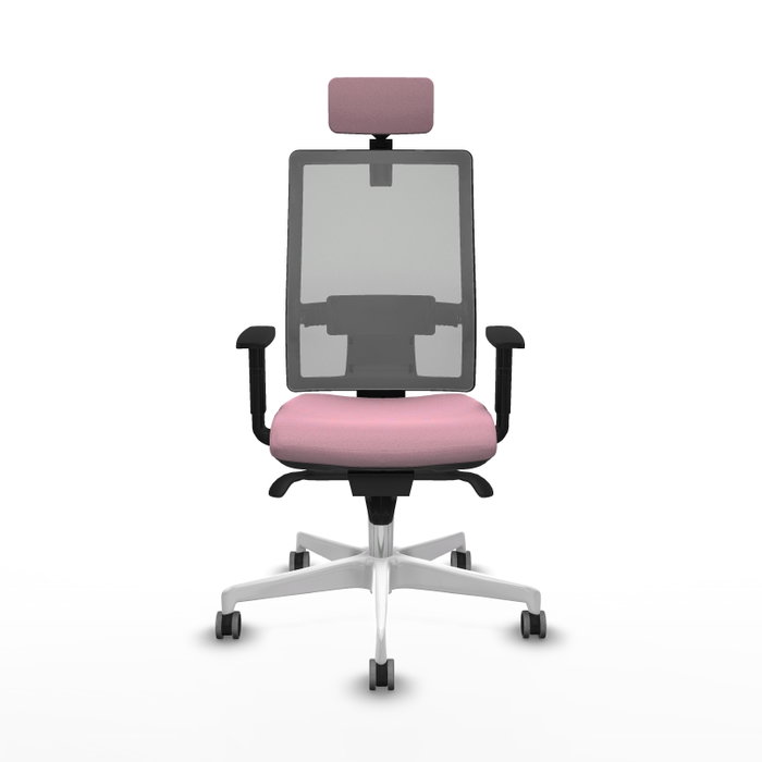 PIQUERAS Y CRESPO Silla de oficina Horna Rosa con respaldo Gris