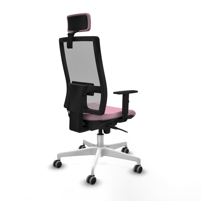 PIQUERAS Y CRESPO Silla de oficina Horna Rosa con respaldo Gris