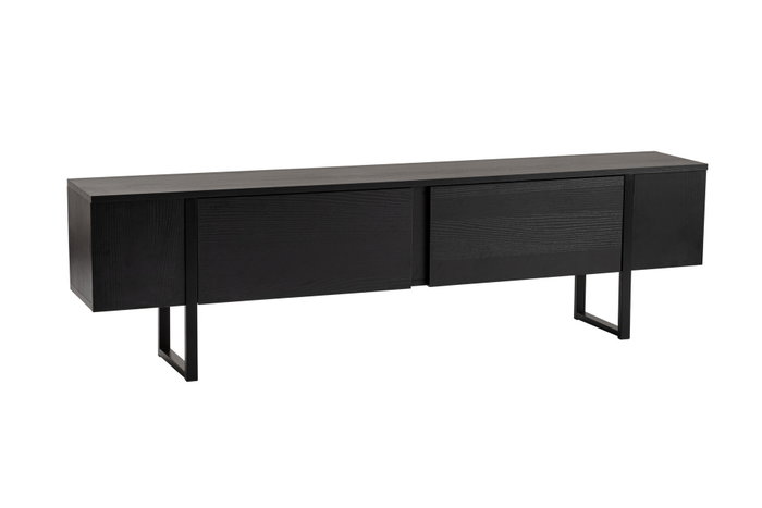 Nordure Soporte TV Wood Black, Negro. Estantería Moderna para Salón, Tablero Partículas Melamina 18mm, 180x50x29.5cm