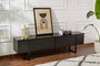 Nordure Soporte TV Wood Black, Negro. Estantería Moderna para Salón, Tablero Partículas Melamina 18mm, 180x50x29.5cm
