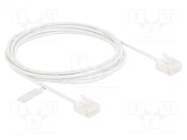 DeLOCK Cable de red RJ45 Cat.6 UTP Ultra Slim 2 m blanco con enchufes cortos