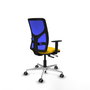 PIQUERAS Y CRESPO Silla de oficina Motilla con mecanismo Sincro/Traslack, asiento amarillo y respaldo azul