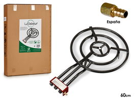 La Dehesa Quemador de gas de 60 cm 3 fuegos, hierro, color rojo o negro, boquilla para España