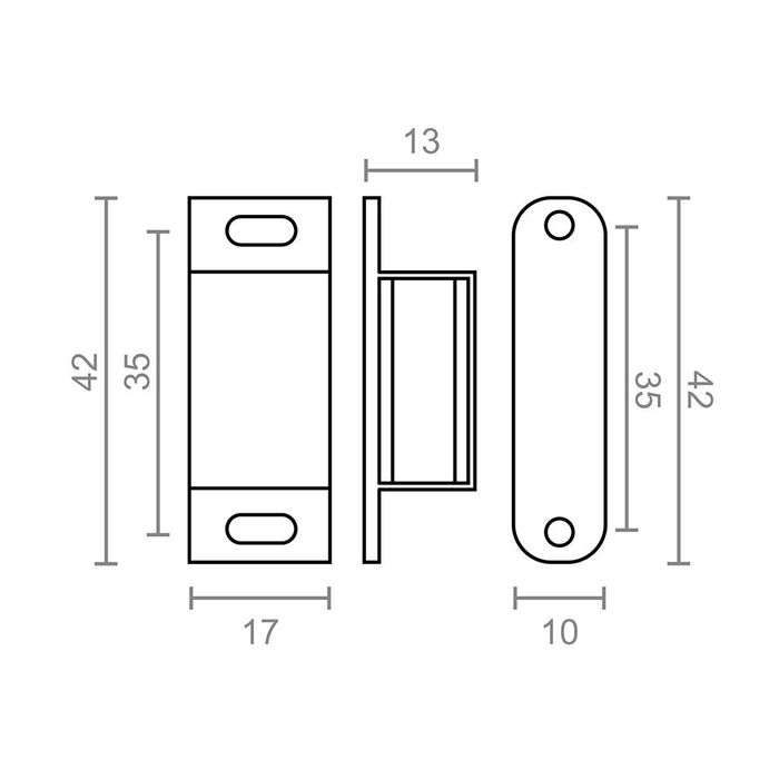 Edm Cierre magnético IM02 blanco 42 x 18 mm 2 unidades