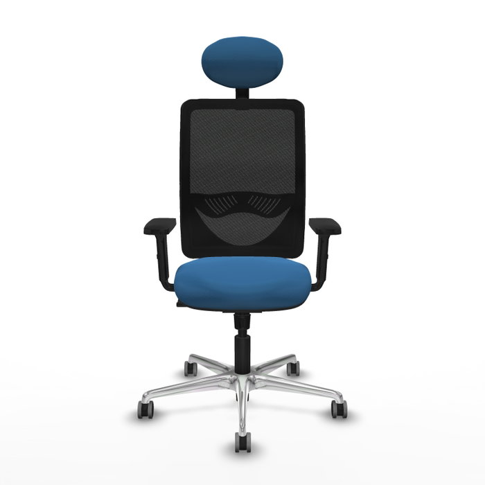 PIQUERAS Y CRESPO Silla de oficina Zulema con mecanismo Sincro, Azul claro y Negro