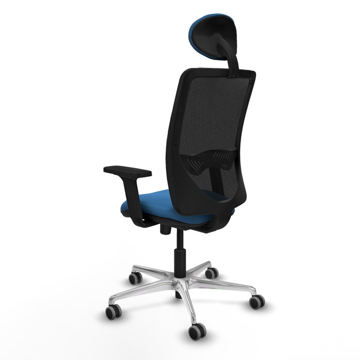 PIQUERAS Y CRESPO Silla de oficina Zulema con mecanismo Sincro, Azul claro y Negro