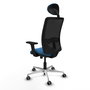 PIQUERAS Y CRESPO Silla de oficina Zulema con mecanismo Sincro, Azul claro y Negro