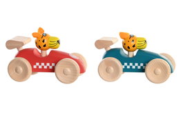 DKD Home Decor Set de Coches de Madera Hechos a Mano (Surtido de 2)