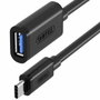 Unitek Adaptador USB Tipo-C 0.2m Negro
