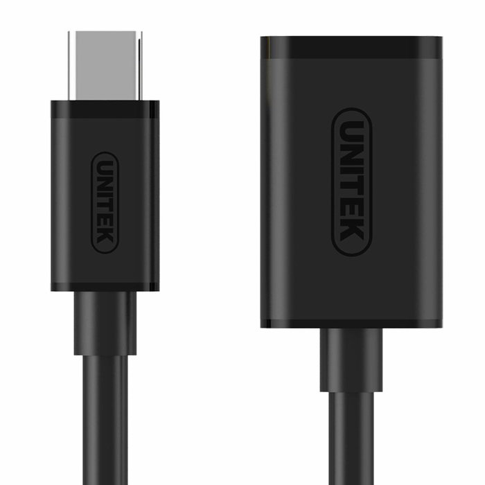 Unitek Adaptador USB Tipo-C 0.2m Negro