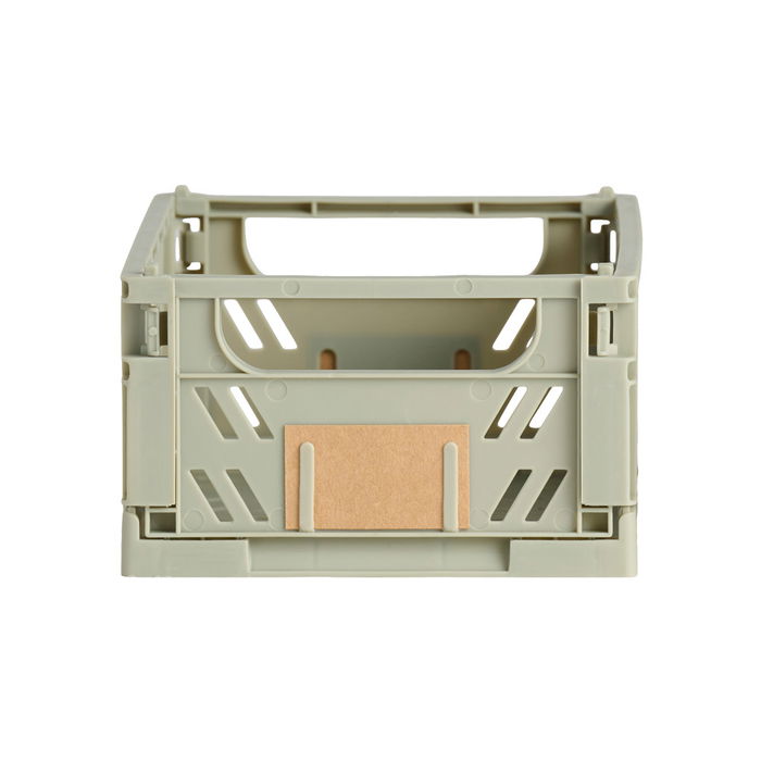 Day Set de 2 Cajas Plegables 17x12,5 cm Verde Musgo, Capacidad 1,2 L, Almacenaje Plegable y Apilable, con Etiquetas