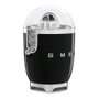 SMEG CJF11BLEU Exprimidor de Cítricos Eléctrico, Color Negro, 70 W, Cono de Acero Inoxidable, Función Anti-Goteo, 1 m de Cable, Apto para Limones y Naranjas