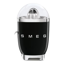 Smeg CJF11BLEU Exprimidor de Cítricos Negro, 70 W, Cono en Acero Inoxidable, Función Antigoteo, 1 Velocidad