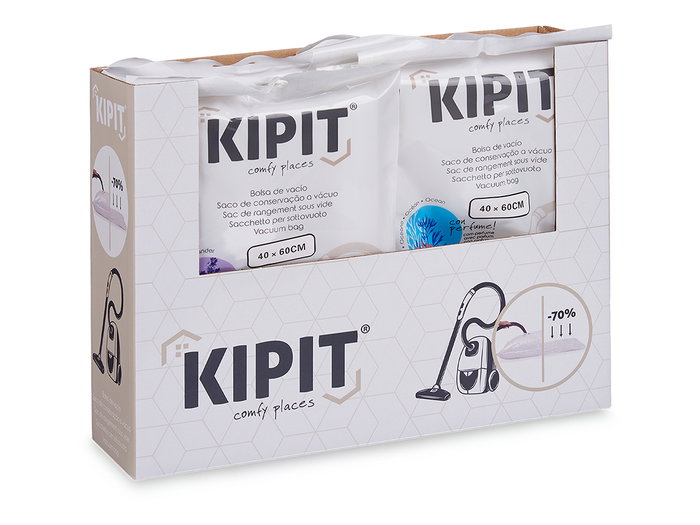 Kipit Bolsa de Vacío 40 x 60 cm con Fragancias Surtidas (Rosa, Jazmín, Océano, Lavanda) (Set de 36)