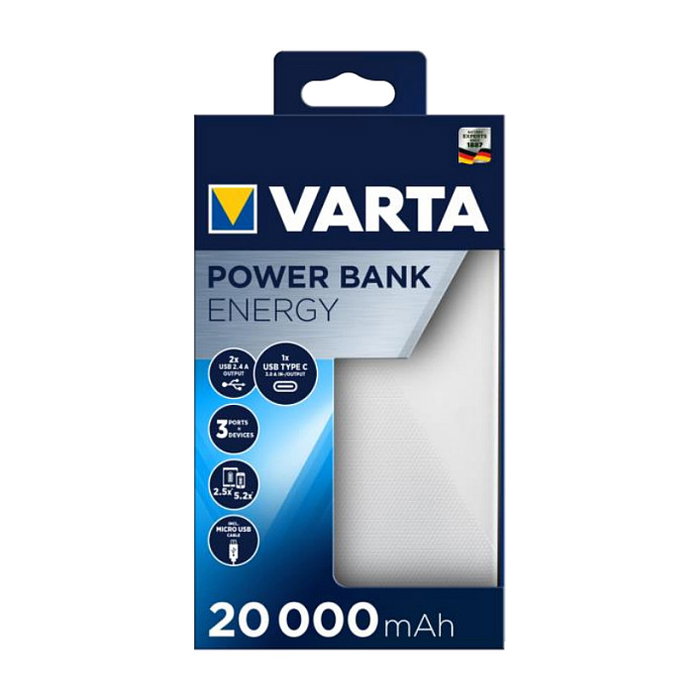 Varta Power Bank Energy 20000 20.000 mAh 2xUSB-A 1xUSB-C