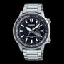 Casio MTD-130D-1A2VDF con esfera negra y correa de acero