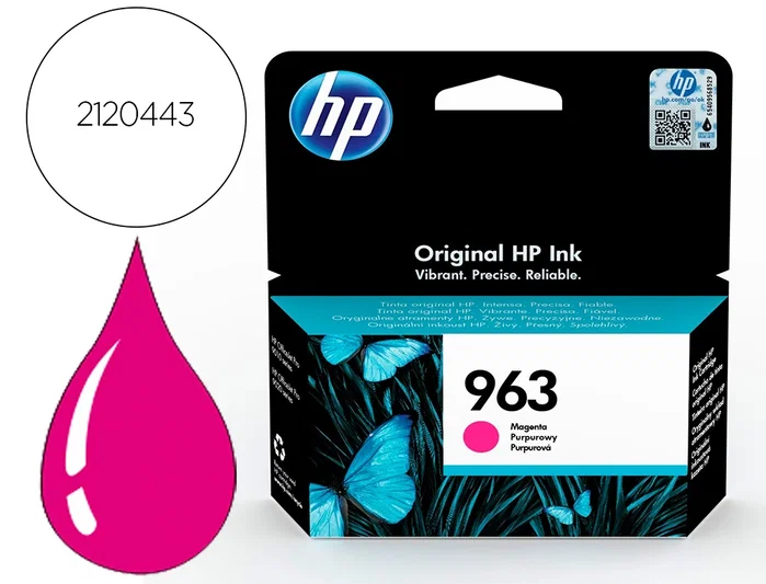 HP Cartucho de Tinta Original 963 Magenta 3JA24AE