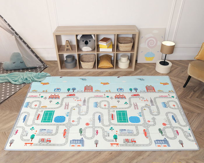 KioKids Tapete Mantita Plegable Vehículos Educativo Reversible Impermeable XPE Extra Grande 150x200 cm para Bebés +0 Meses KioKids Tapete Mantita Plegable Vehículos Educativo Reversible Impermeable XPE Extra Grande 150x200 cm para Bebés +0 Meses