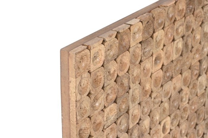 DKD Home Decor Decoración de Pared Troncos 3D de Mango Natural