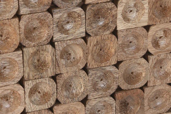 DKD Home Decor Decoración de Pared Troncos 3D de Mango Natural