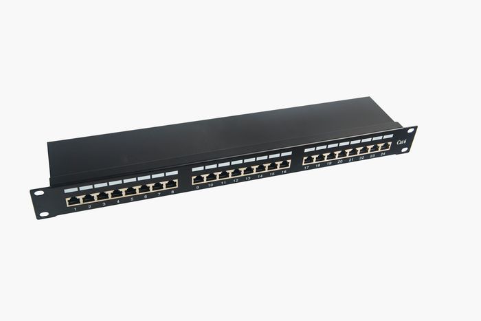 MicroConnect PP-007 Panel de Parcheo FTP de 19" Cat.6, 24 Puertos para Redes