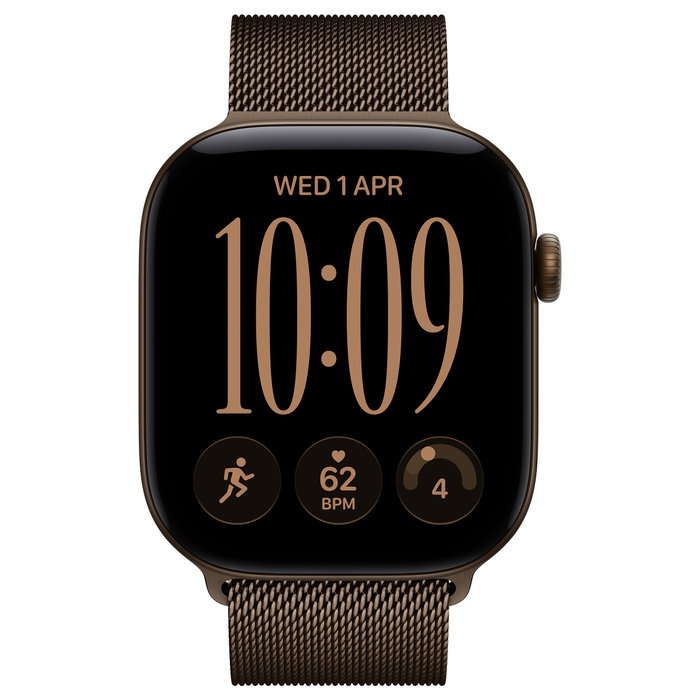 Apple Watch Series 12 GPS 46mm Aluminio Bronce Oscuro con Correa Milanaise S/M