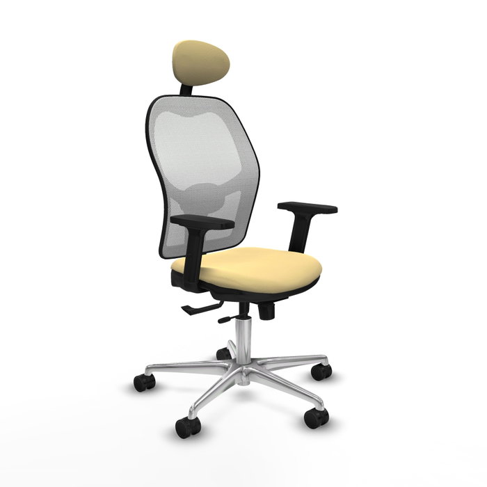 PIQUERAS Y CRESPO Silla de oficina Jorquera con mecanismo Sincro/Traslack, Crema y Blanco PIQUERAS Y CRESPO Silla de oficina Jorquera con mecanismo Sincro/Traslack, Crema y Blanco