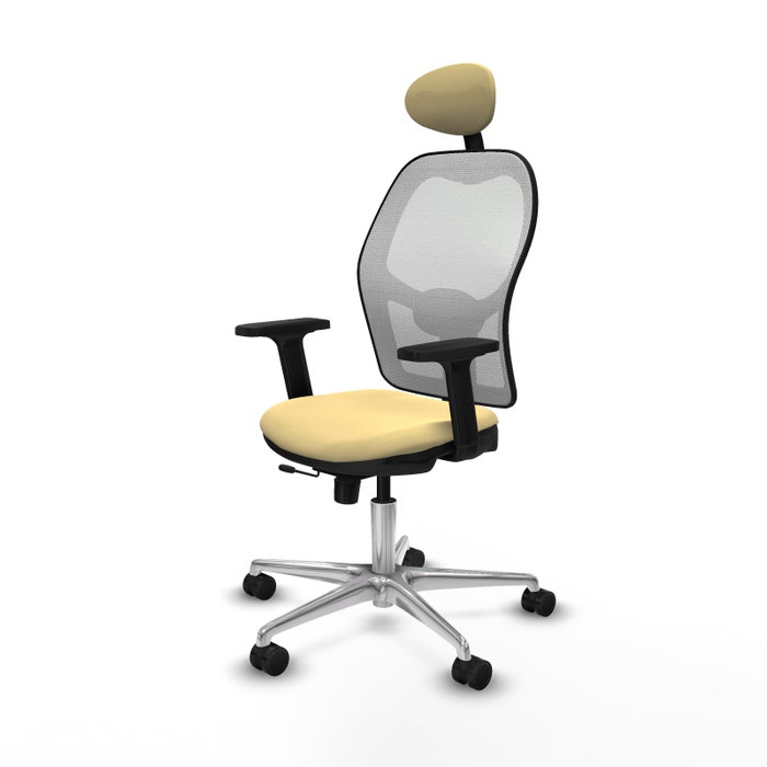 PIQUERAS Y CRESPO Silla de oficina Jorquera con mecanismo Sincro/Traslack, Crema y Blanco PIQUERAS Y CRESPO Silla de oficina Jorquera con mecanismo Sincro/Traslack, Crema y Blanco