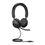 Jabra Evolve2 40 SE Auriculares Diadema con Micrófono USB-A, UC Stereo Certificados, Cancelación Pasiva de Ruido, Luz de Ocupado
