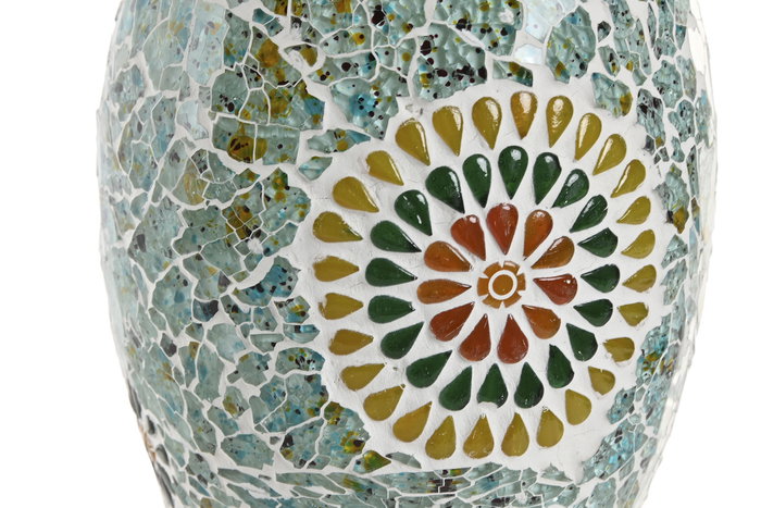 DKD Home Decor Lámpara de Sobremesa de Cristal Multicolor Craquelado