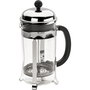 Bodum Chambord Cafetera de Pistón, 1 Litro, Acero Inoxidable y Negro/Plata